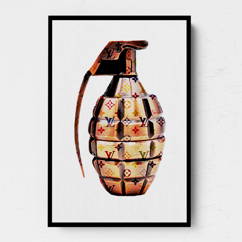 LV Gold Grenade Wall Art